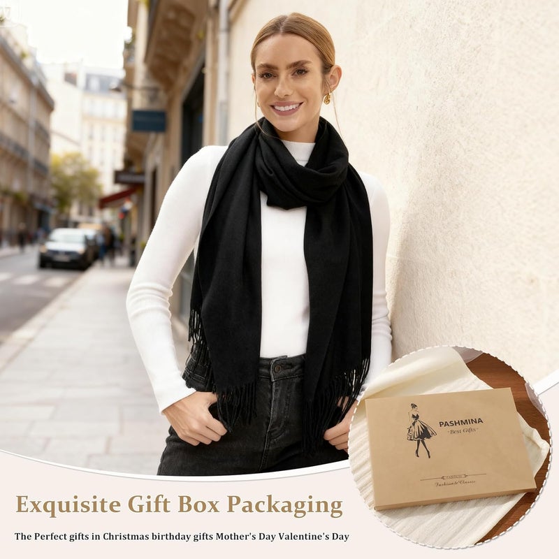 vimate Pashmina Scarf and Shawl - Soft Women Pashminas Wrap for Wedding Evening Party dresses - Image 5